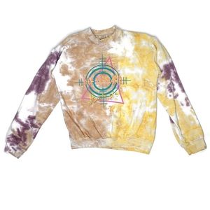 goodie 2 sleeves Def Leppard tie dye  sweat shirt size small yellow purple